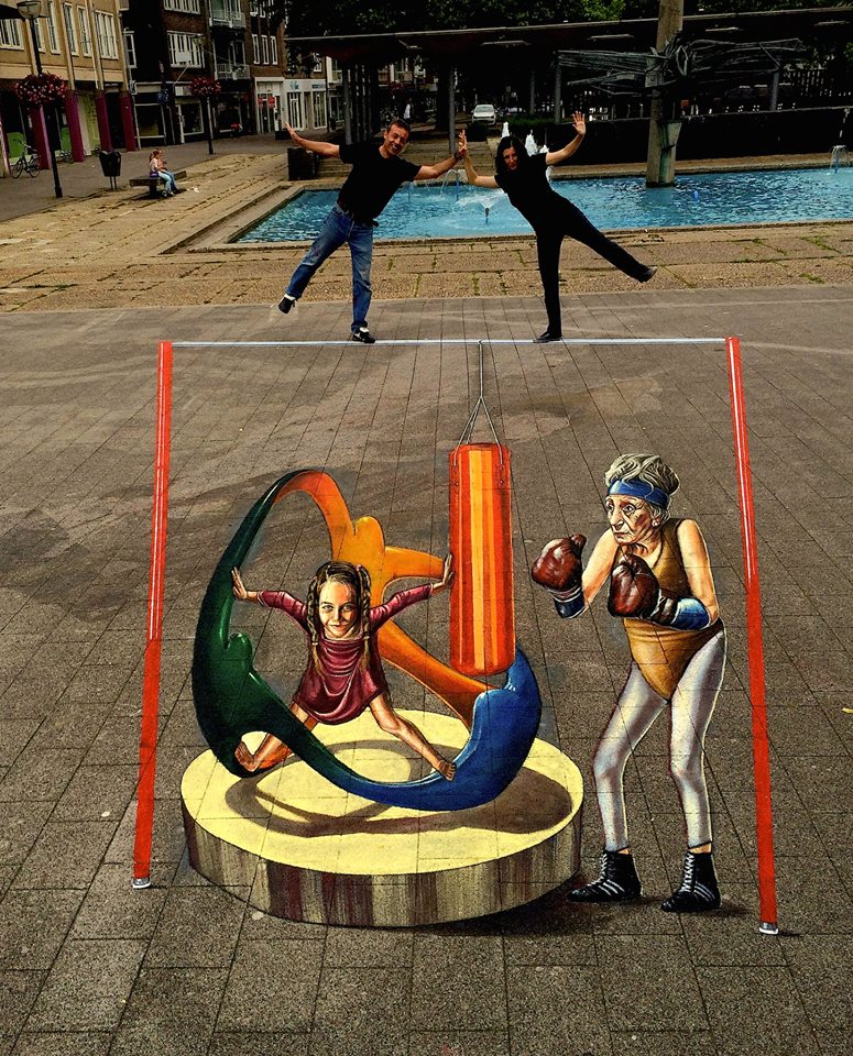 verabugatti streetart arteurbana illusioniottiche 3Dstreetart anamorfosi anamorfico anamorphic illusions urbanart madonnari3D pavementart 3Dstreetart 3Dstreetpainting environment thereisnotplanetb arnhem olympics pugilato giochiolimpici worldstreetpainting