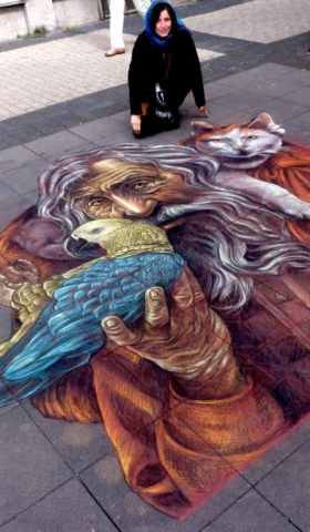 verabugatti madonnari grazie graziedicurtatone madonnaro artedistrada artistidistrada chalk chalkart gessetti gessetto pastel asphalt pavementart strassenmalerei