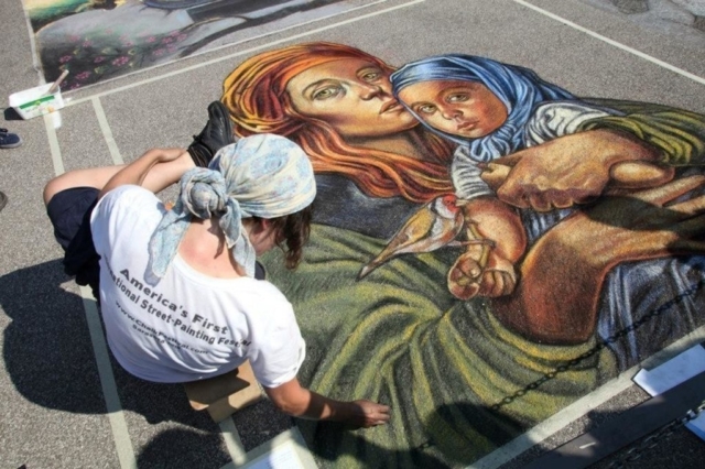 verabugatti madonnari grazie graziedicurtatone madonnaro artedistrada artistidistrada chalk chalkart gessetti gessetto pastel asphalt pavementart strassenmalerei