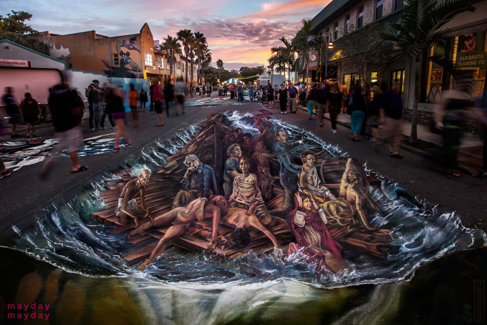 verabugatti streetart arteurbana illusioniottiche 3Dstreetart anamorfosi anamorfico anamorphic illusions urbanart madonnari3D pavementart 3Dstreetart sarasota raftofhumanrights rights fightforrights mandela martinlutherking malala ginostrada chalkfestival 3Dstreetpainting environment thereisnotplanetb