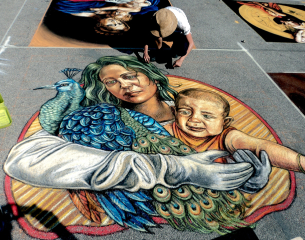 verabugatti madonnari grazie graziedicurtatone madonnaro artedistrada artistidistrada chalk chalkart gessetti gessetto pastel asphalt pavementart strassenmalerei