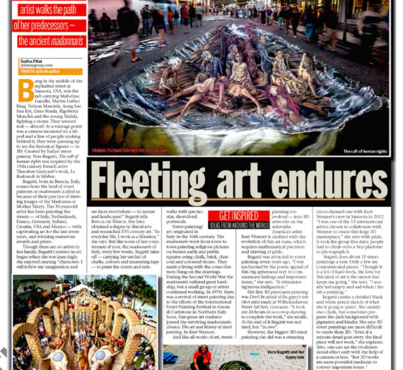 My 3D Street Art on The Bangalore Mirror, India!