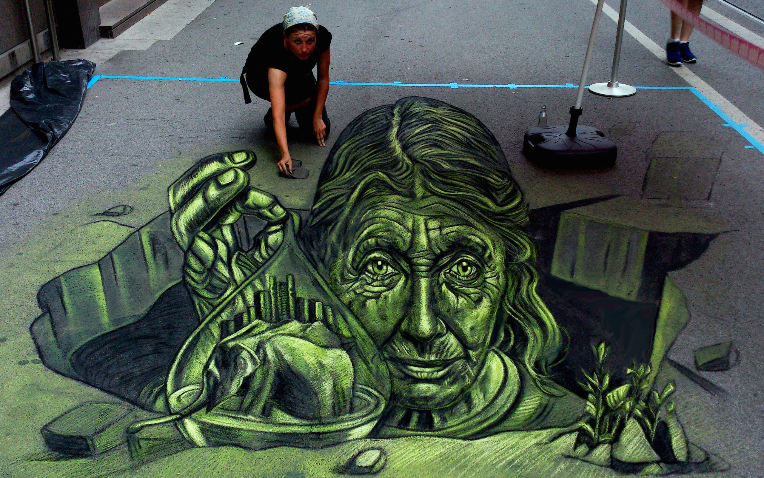 verabugatti streetart arteurbana illusioniottiche 3Dstreetart streetartgraz austria environment asphaltoasen anamorfosi anamorfico anamorphic illusions urbanart madonnari3D pavementart 3Dstreetart 3Dstreetpainting environment thereisnotplanetb
