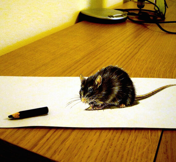 3D anamorphic small drawings on paper