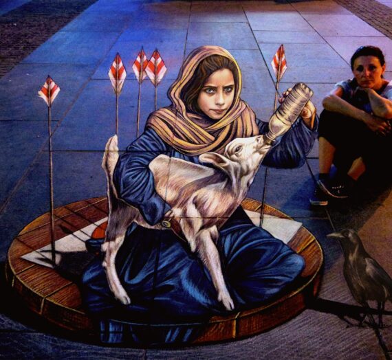 3D street art on Peace in Sarajevo