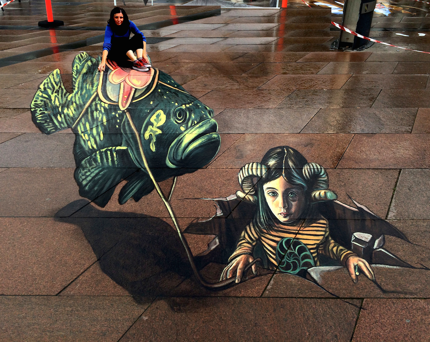 verabugatti streetart brande streetartbrande floatingfish flyingfish ridingfish ariete steampunk denmarkarteurbana illusioniottiche 3Dstreetart anamorfosi anamorfico anamorphic illusions urbanart madonnari3D pavementart 3Dstreetart 3Dstreetpainting environment thereisnotplanetb