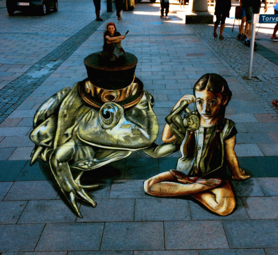 ‘Time is running out’ my anamorphic pavement artwork in Denmark