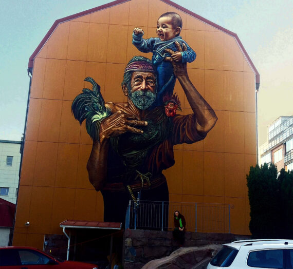 Migrants! My big wall ROOTS in Lysekil, Sweden