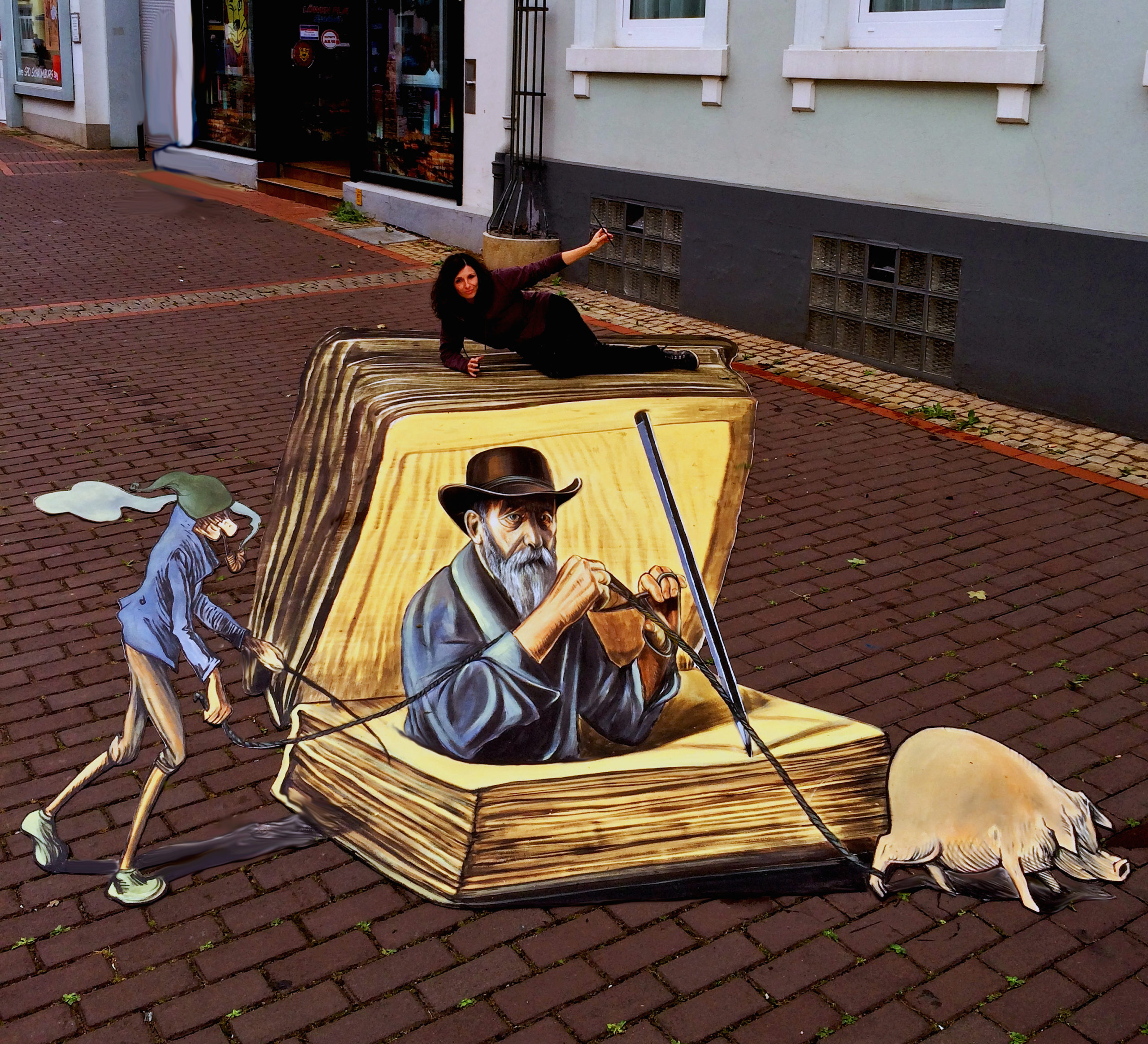 verabugatti streetart arteurbana illusioniottiche 3Dstreetart anamorfosi anamorfico anamorphic illusions urbanart madonnari3D pavementart 3Dstreetart hannover Wilhelm Busch Stadthagen germania strassenmalerei 3Dstreetpainting environment thereisnotplanetb