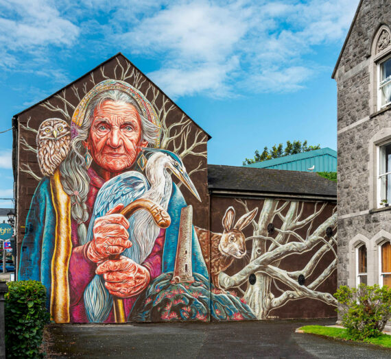 An Cailleach mural in Drogheda, Ireland
